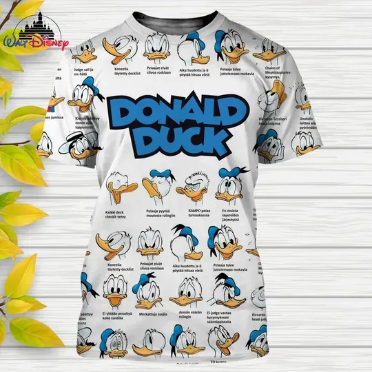 Discover 2024 Donald Duck Disney 3D Print T Shirt