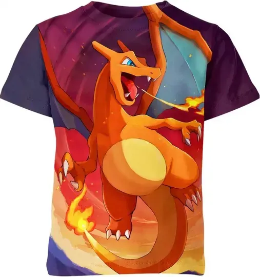 2024 Summer New Hot 3D Printed PKM Series Cartoon T-shirt