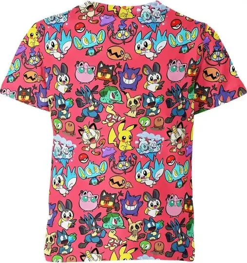 2024 Summer New  PKM Cartoon Men Women T Shirt