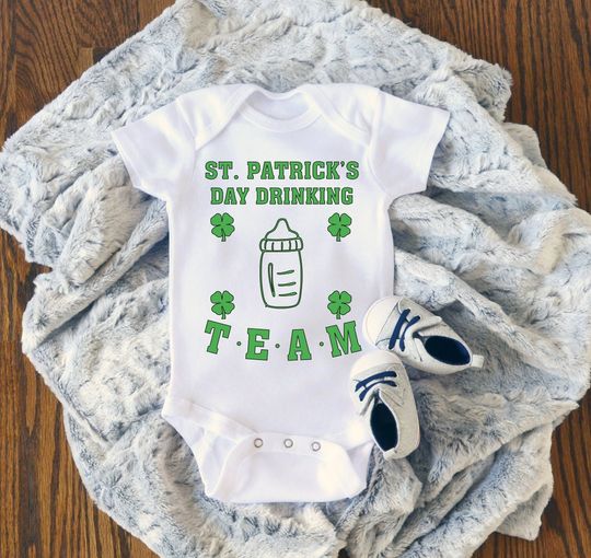 Discover St. Patrick's Day Drinking Team, Baby Onesie, First St. Patricks Day, Funny Gifts