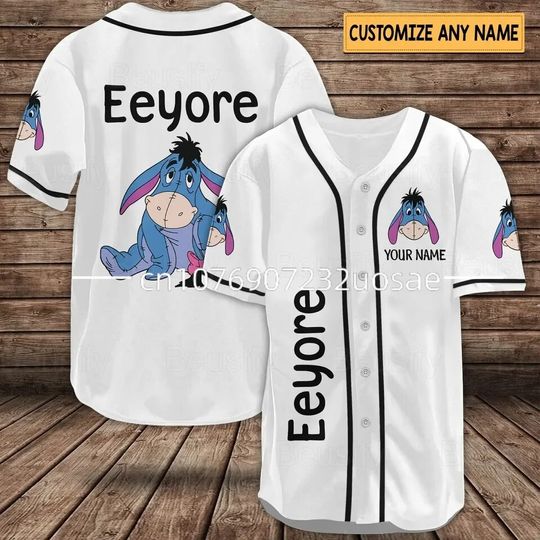 Summer New Disney Free Custom Baseball Jersey Eeyore Baseball Jersey