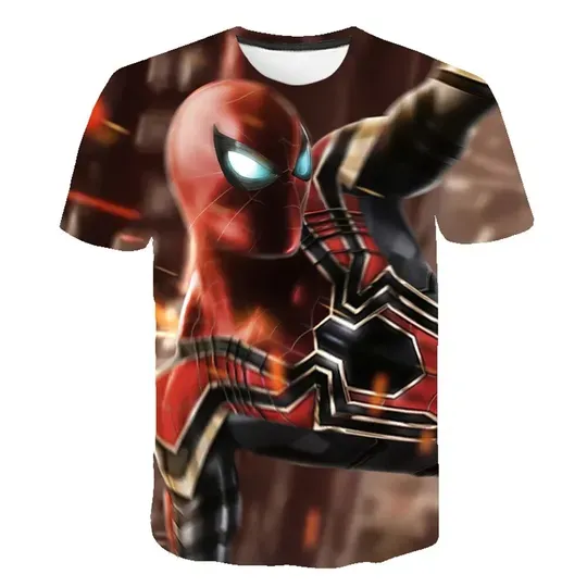 Marvel Spiderman T-shirts Cartoon Casual Tops Tees
