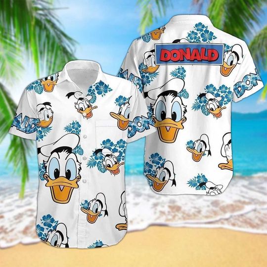 Donald Duck Happy Face Disney Hawaiian Shirt