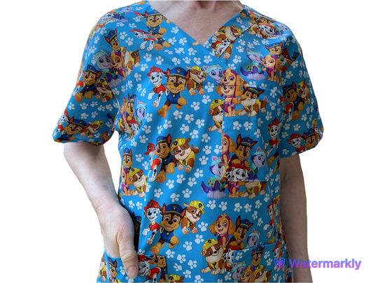 Paw Patrol SCRUB TOPS  for Nurses Doctors