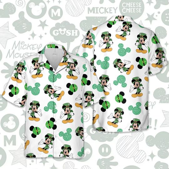 Discover Disney Mickey Mouse Saint Patrick's Day Funny Colorful Hawaiian Shirt