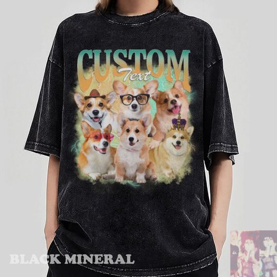 Custom Retro Dog Bootleg Shirt, Dog Bootleg Retro 90's Tee, Custom Pet Photo
