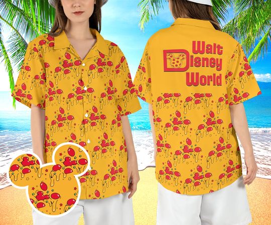 Mickey Mouse Pizza Slice Hawaiian Shirt