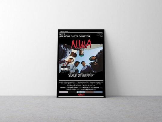 N.W.A Poster | Straight Outta Compton Poster | Music Poster | Album Cover Poster