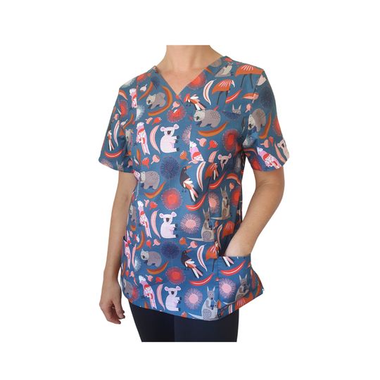 AUSSIE SCRUB TOP for Dentists, vets, Nurses