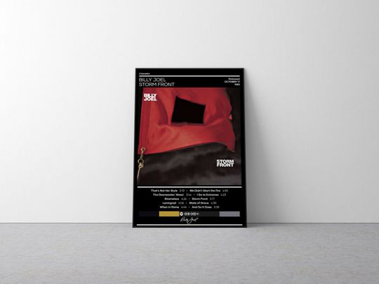 Billy Joel Poster | Storm Front Poster | Rock Music Poster | Album Cover Poster