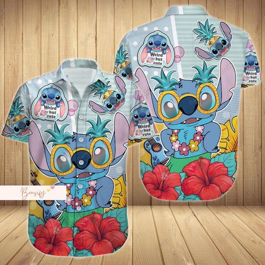 Stitch Hawaiian Shirt, Stitch Button Shirt