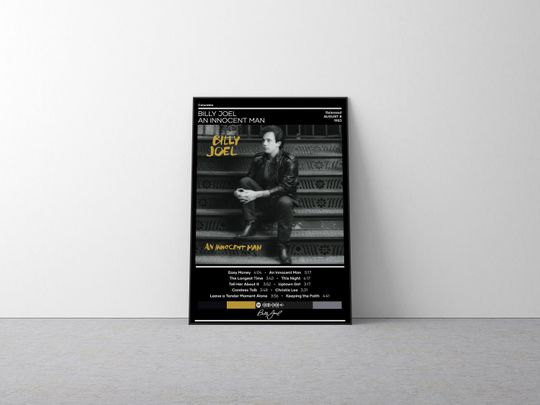 Billy Joel Poster | An Innocent Man Poster | Rock Music Poster | Album Cover Poster