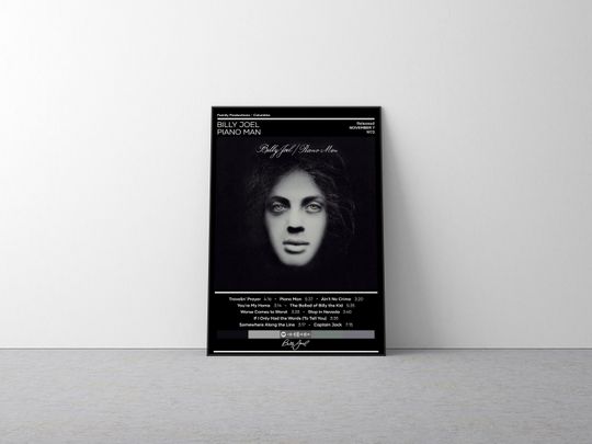 Billy Joel Poster | Piano Man Poster | Rock Music Poster | Album Cover Poster