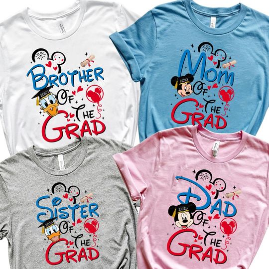 Personalized Mickey and Friends Family Graduation Shirt