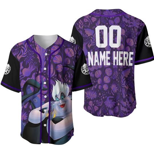 Discover Personalized Ursula Villains Disney Baseball Jersey, Disney Jersey