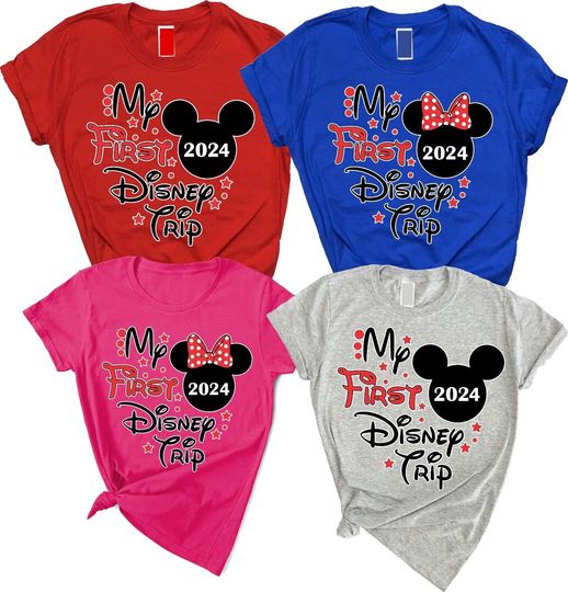 Discover My First Disney Trip,  Family Vacation 2024 Mickey Minnie New Family Matching Funny t shirts