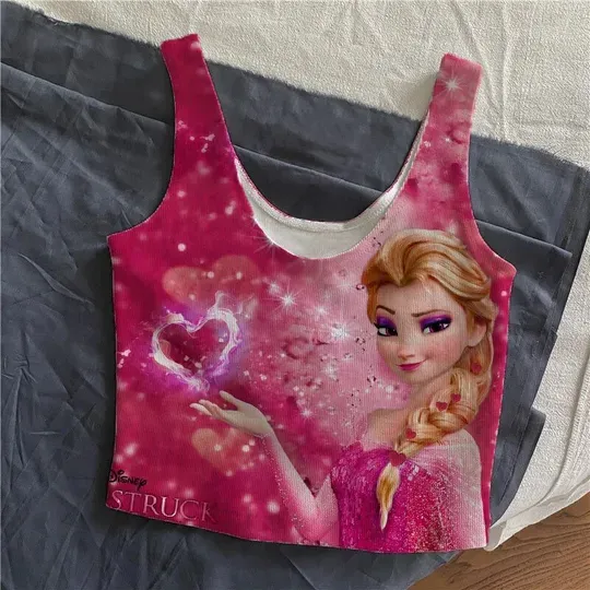 Discover Summer Frozen Elsa Women's Crop Tank Top