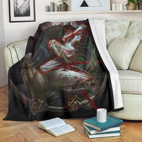 Discover Horror Movie The Evil Within Monster Evil Inside Us Sherpa Fleece Blanket