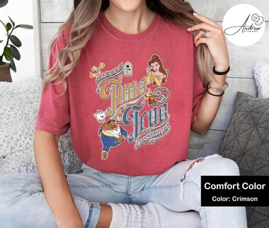 Retro Disney Beauty and the Beast Shirt, Time True As Can Be T Shirt