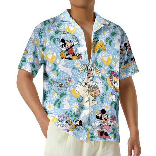 Disney Bunny Easter Hawaiian Shirt, Disney Easter Day Hawaiian Shirt