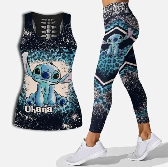 Discover Stitch Disney Hollow Tank Top Legging Set, Disney Hollow Tank Top, Disney Leggings