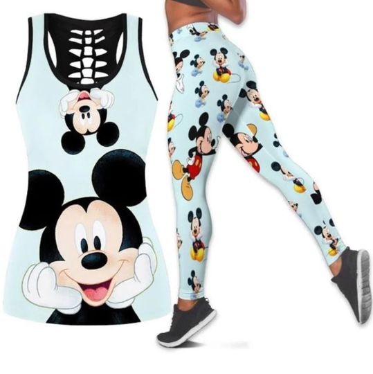 Discover Mickey Mouse Disney Hollow Tank Top Legging Set, Disney Hollow Tank Top, Disney Leggings