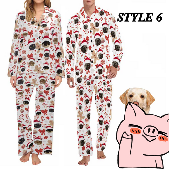 Custom Dogs Cats Faces Pajamas Sets