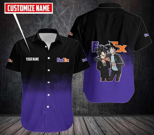 Personalized Dragon Ball Goku FedEx Hawaiian Shirt, FedEx Ground Aloha Shirt