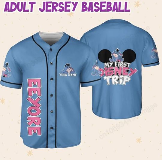 Discover Personalized Winnie The Pooh Eeyore Disney Baseball Jersey, Disney Jersey