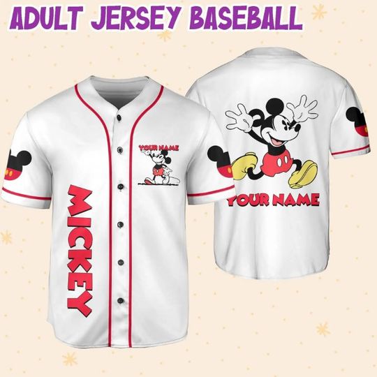 Discover Personalized Mickey Mouse Disney Baseball Jersey, Disney Jersey