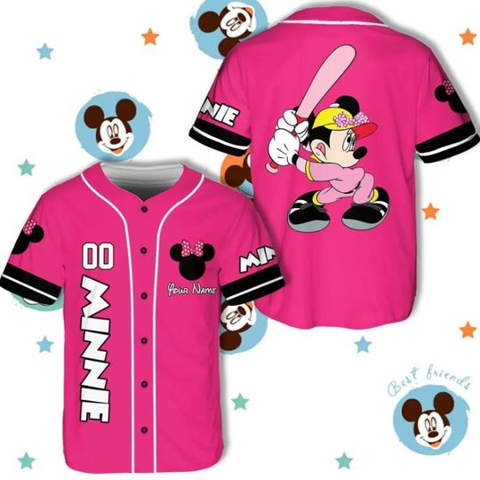 Discover Personalized Minnie Mouse Disney Baseball Jersey, Disney Jersey