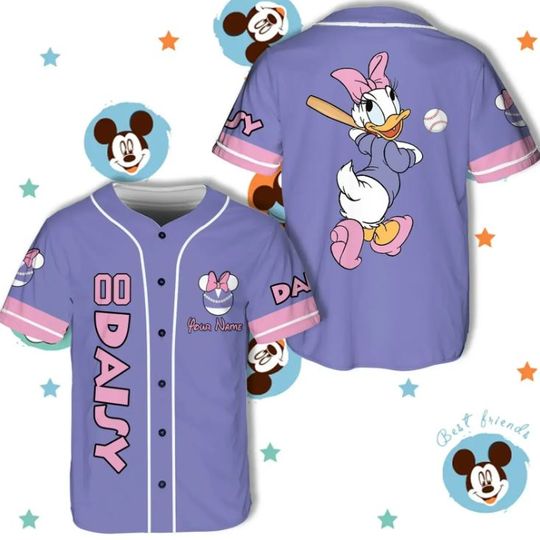 Discover Personalized Daisy Duck Disney Baseball Jersey, Disney Jersey