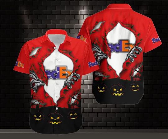 Discover Halloween FedEx Hawaiian Shirt, FedEx Ground Aloha Shirt