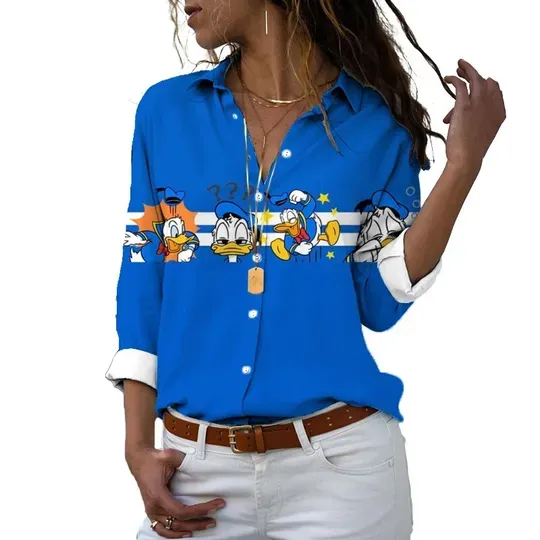 Discover Autumn New Disney Mickey Minnie Women's Casual Shirt