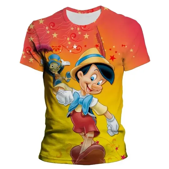 Pinocchio Graphic T shirts For Children Summer T-shirts Disney Cartoon