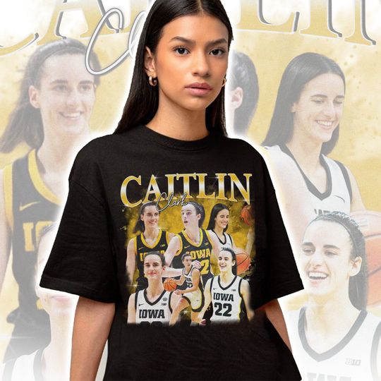 Discover Caitlin Clark T-shirt, Basketball Player MVP Slam Dunk Merchandise Bootleg Vintage Shirt