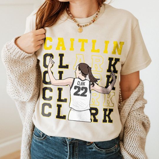Discover Caitlliinn Cllaarkk T-shirt American Basketball Player MVP Slam Dunk Vintage Shirt