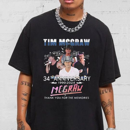 Tim Mcgraw 34Th Anniversary 1990–2024 Thank You Signature Shirt