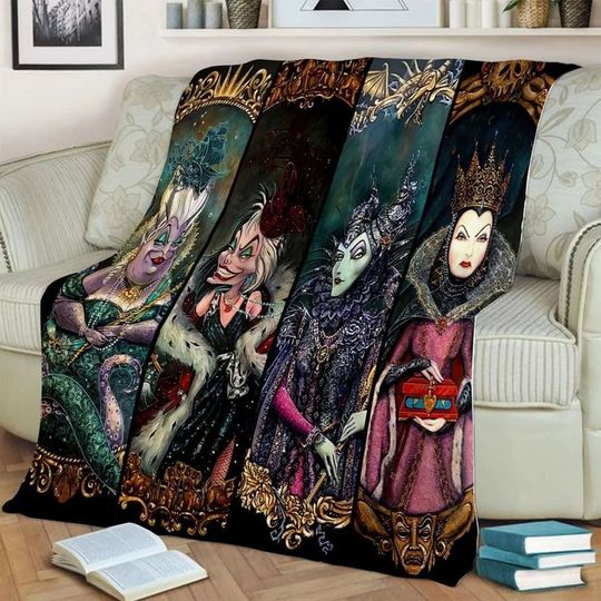 Beautiful Maleficent Ursula Evil Queen Villains Disney Blanket