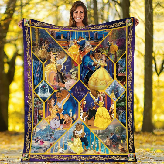 Beauty And The Beast Movie Characters Disney Blanket