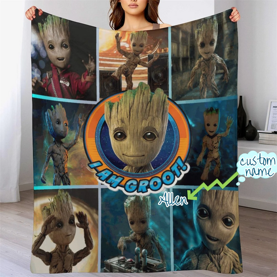 Personalized I Am Groot Guardians Of The Galaxy Disney Blanket