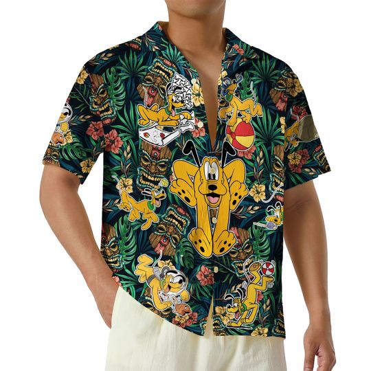 Discover Funny Disney Pluto 3D All Over Printed Hawaiian Shirt