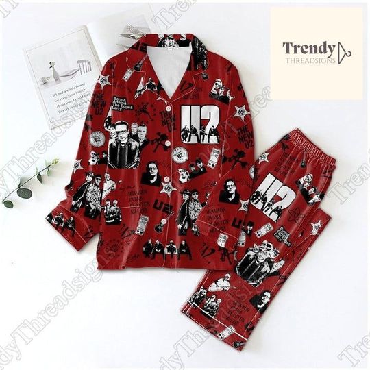 U2 Pajamas Set, U2 Pajamas For Party, U2 Band Pajamas Set