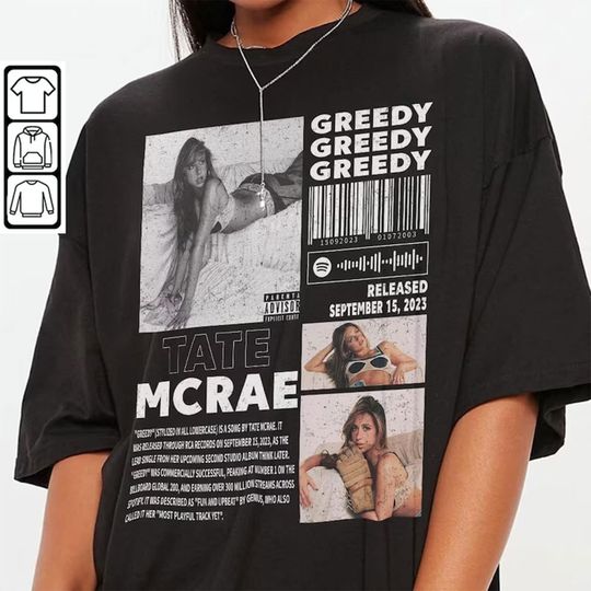 Tate McRae Music Merch Shirt, Tate McRae Greedy Album 90s Tee