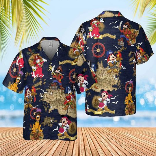 Discover Disney Pirates of Caribbean Hawaiian Shirt, Disney Hawaiian Shirt