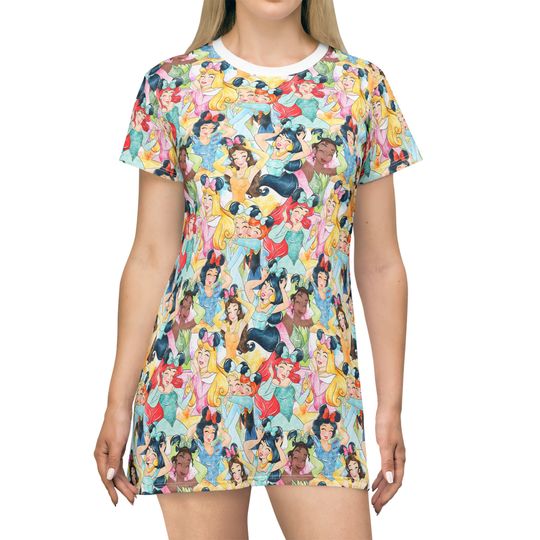 Discover Disney Princess Disney T-Shirt Dress, Cartoon Women's T-Shirt Dress