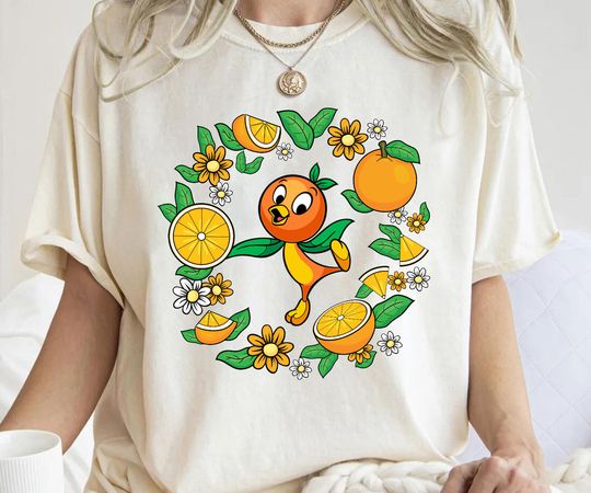 Discover Disney Orange  Bird Epcot Flower Tshirt