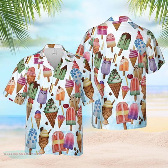 Color Ice Cream Cone Hawaiian Shirt