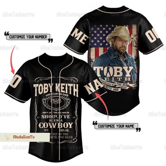 Toby Keith Jersey, Toby Keith Memories Baseball Shirt