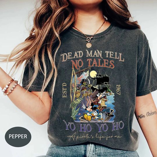 Color Retro Disneyland Pirates of the Caribbean Shirt, Dead Man Tell No Tales Shirt